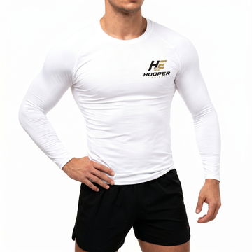 Hooper Elite Long Sleeve Compression Shirt - White